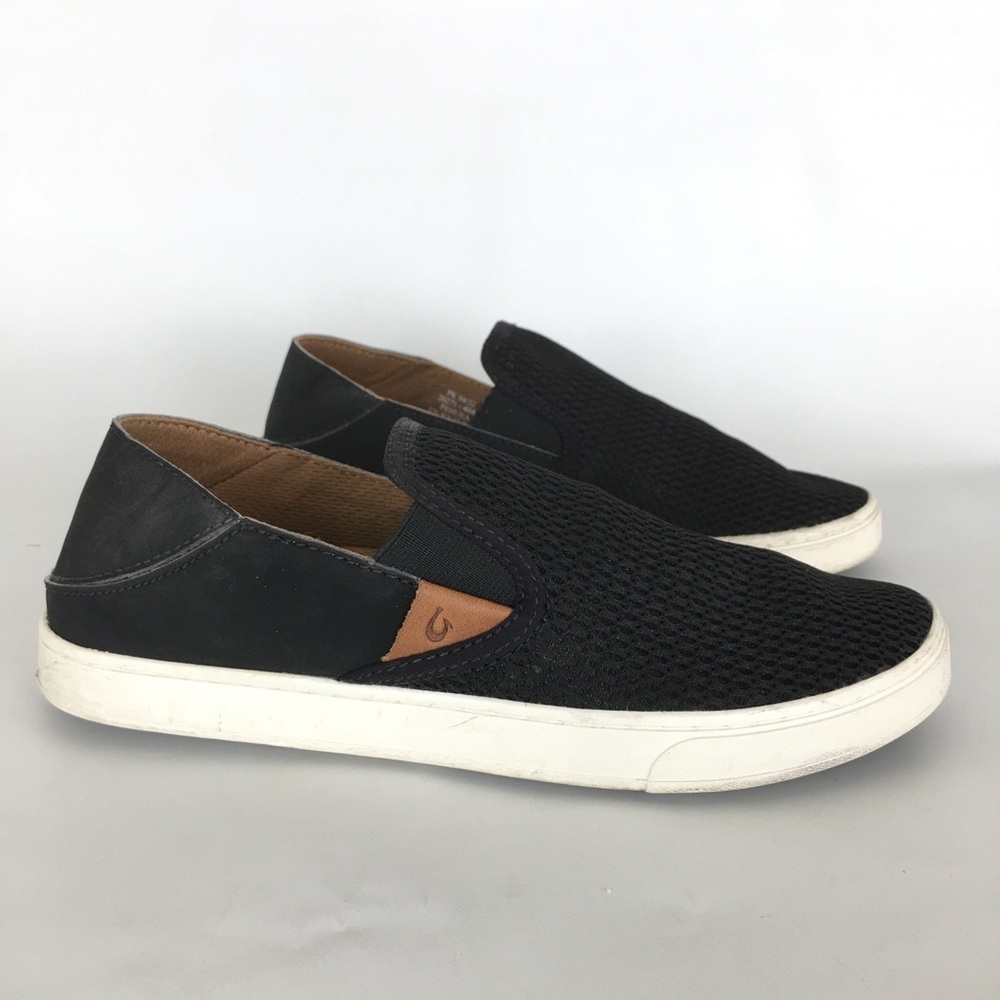 Olukai Pehuea Black Mesh Slip On Sneakers Shoes Womens Size 8 20271-4040 Casual - Picture 6 of 15